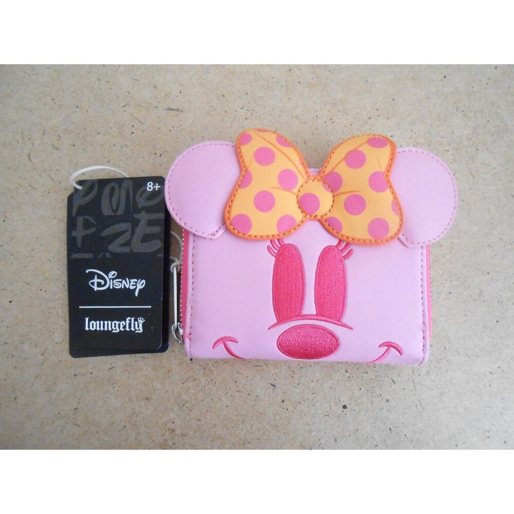 Loungefly Disney Ghost Minnie Mouse Pastel Pink Glow in the Dark Wallet